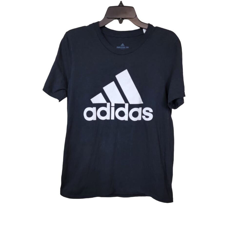 Adidas Amplifier Tee T-Shirt Men's Medium Black Logo Short Sleeve Cotton